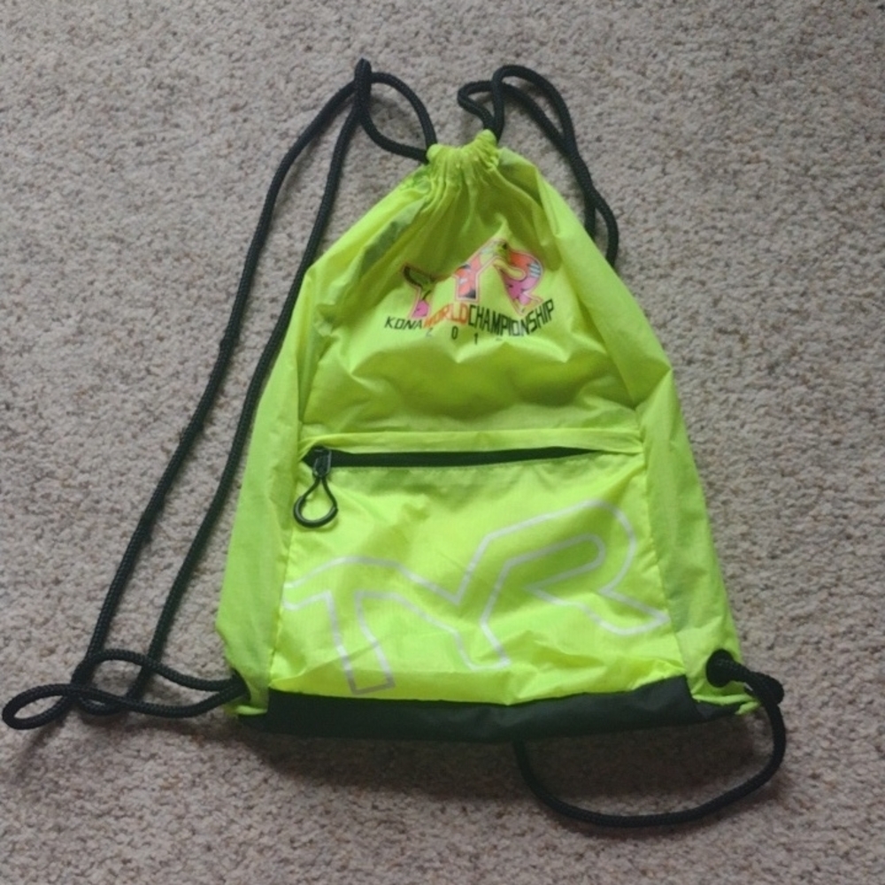 TYR Lime Green Drawstring Backpack